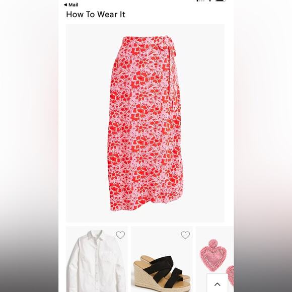 J. Crew Factory Wrap Azalea Belvedere Red midi skirt - Picture 12 of 12